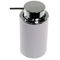 Soap Dispenser, Round, Made From Faux Leather, In White Finish